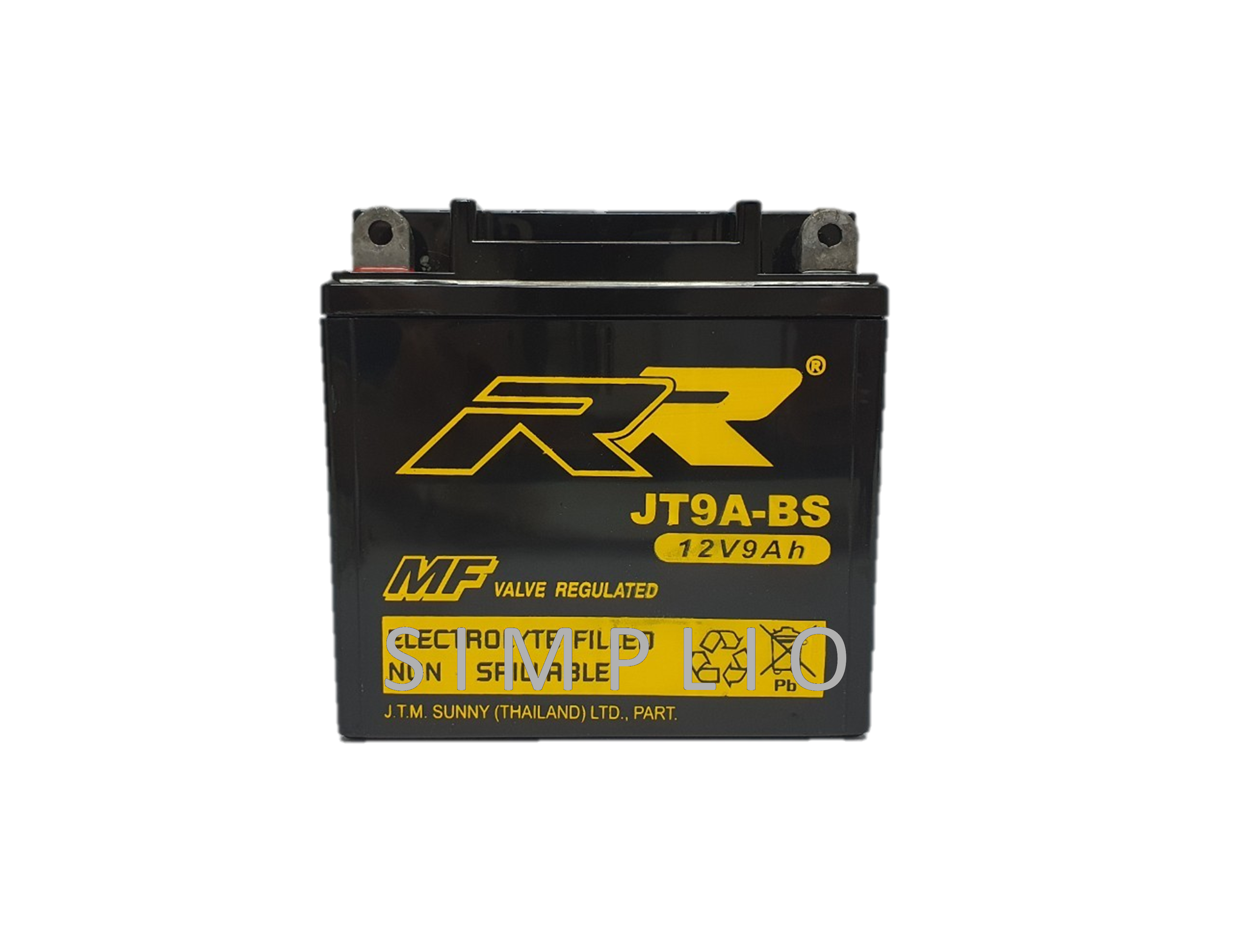 RR Battery JT9A-BS (12V 9AH) แบตเตอรี่สำหรับมอเตอร์ไซค์ (แบตมอไซ)