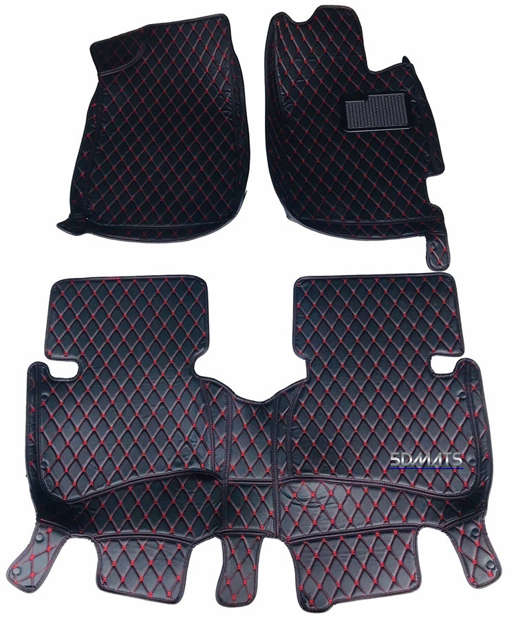 พรมปูพื้นรถยนต์6D HONDA BR-V สีดำด้ายแดง เต็มคัน (6ชิ้น) st