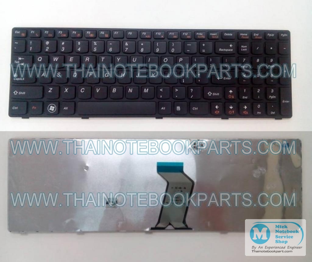 MT08159 คีย์บอร์ดโน๊ตบุ๊ค Lenovo IdeaPad Y570 - MP-10K53US-686 25011801 Keyboard Notebook (สินค้าใหม่,ภาษาอังกฤษ) 1