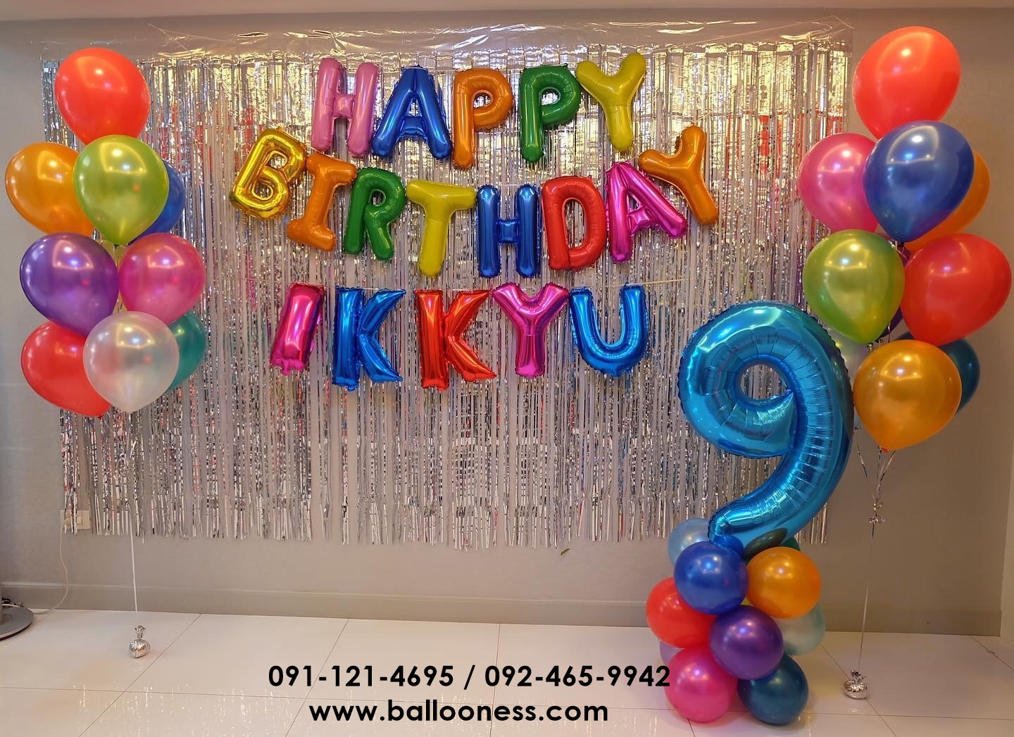 เซทลูกโป่งวันเกิด พร้อมแบลคดรอป / Birthday Balloon with Backdrop