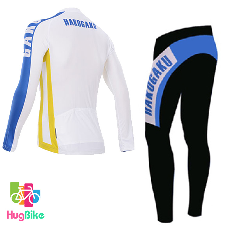 ชุดจักรยานแขนยาว โอตาคุน่องเหล็ก Hakogaku 17 (01) สีขาวน้ำเงิน