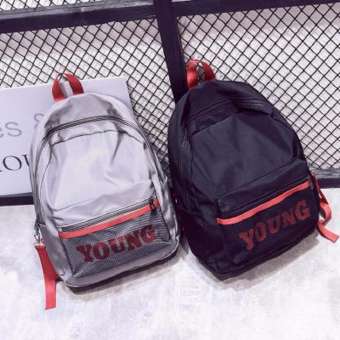 Bag Fashion กระเป๋าเป้สะพายหลังแฟชั่น สกรีนYOUNG รุ่น137 (สีดำ)