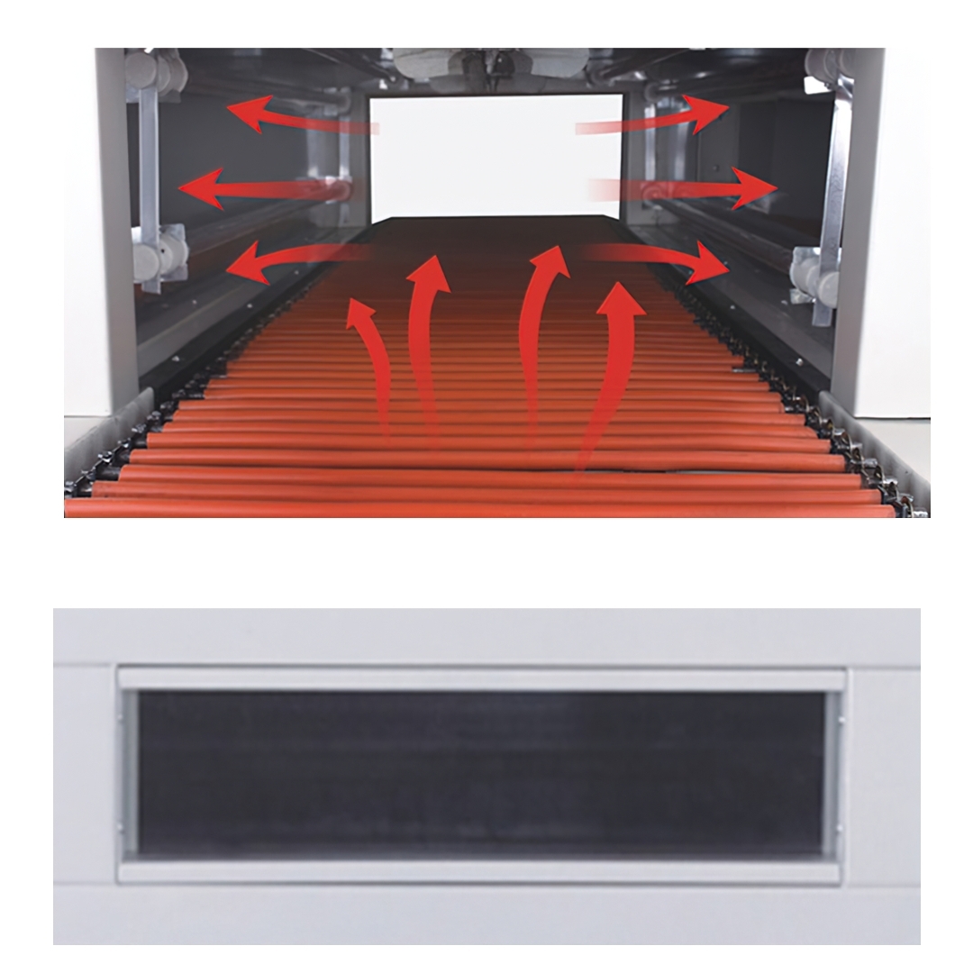 13979 เครื่องตัดฟิล์มกึ่งอัตโนมัติและเครื่องอบฟิล์มสินค้า รุ่น 450L/BG-BSN4020 (ราคาครบชุด)