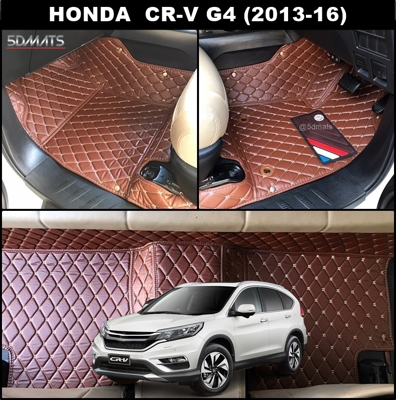 พรมปูพื้นรถยนต์ 6D HONDA CR-V G4 (2013-16) พรม6D QX สวยงาม รวมแผ่นท้าย ปิดเบาะ ตรงรุ่นรถ 6ชิ้น
