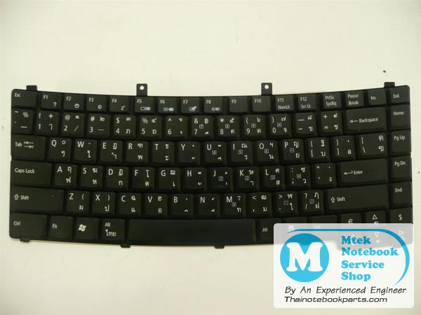 MT00240 คีย์บอร์ดโน๊ตบุ๊ค Acer Travelmate 2200 4000 - AEZL1TN-019 99.N7082.003 Notebook Keyboard (สีดำ มือสอง แป้นพิมพ์ English-Thai) 2