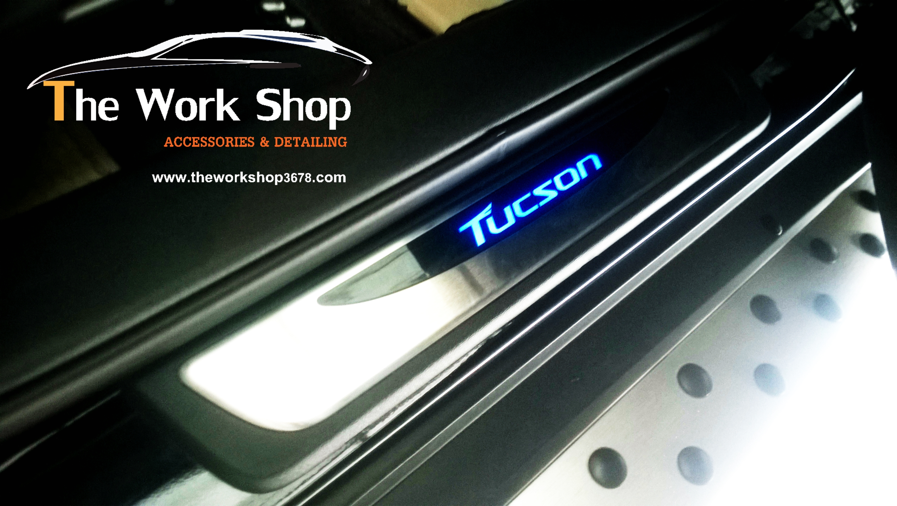LED Door Scuff Plate Type C for Tucson ( กาบข้างไฟ LED แบบ C )