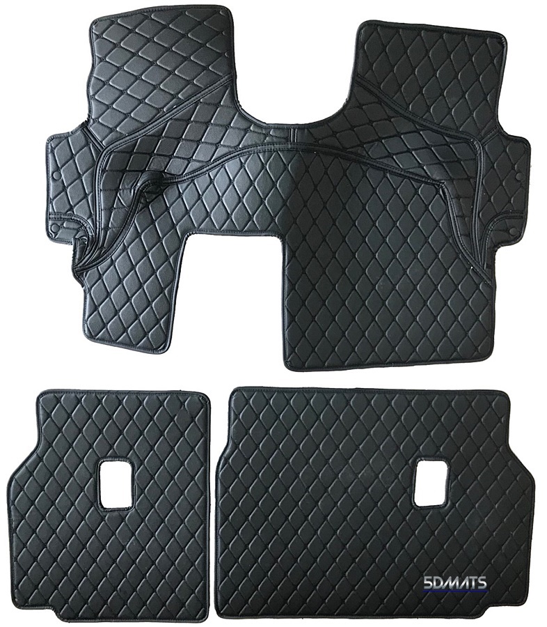 พรมปูพื้นรถยนต์6D FORD EVEREST 2015-20 พรม6D หนังpvc สีดำด้ายดำ เต็มคัน (9ชิ้น) st