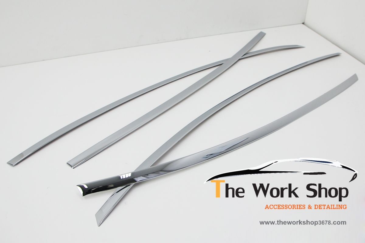 Luxury Door Visor / Ssangcarful for Rio 4 Door ( ชุดโครเมี่ยมแต่งขอบกระจกด้านบน )