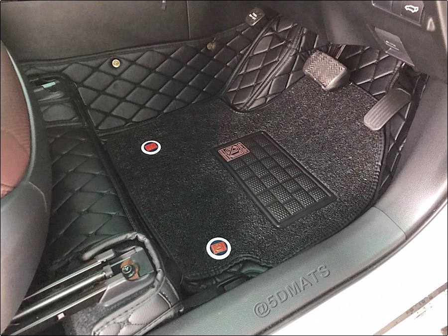 พรมปูพื้นรถยนต์ 7D TOYOTA COROLLA CROSS พรม7D QJ VIP Plus+ สีดำ เสริมใยดักฝุ่น รวมชุดแผ่นท้าย เต็มคัน (10ชิ้น)