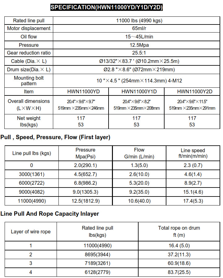 Winch Runva (HWN11000)