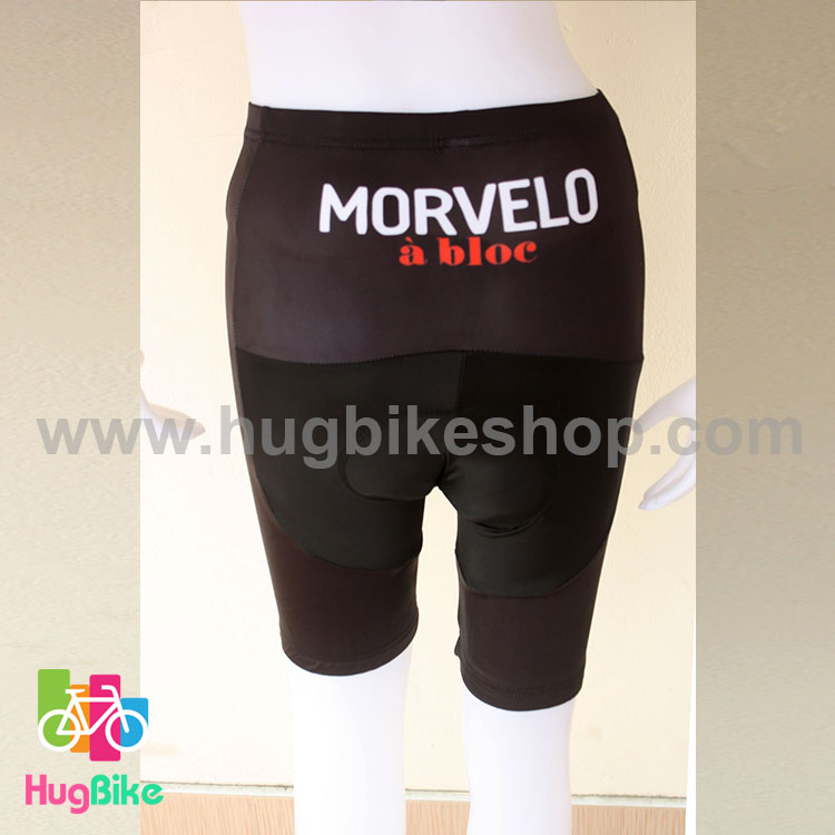 กางเกงจักรยานผู้หญิงขาสั้น Morvelo 16 (01) สีดำ