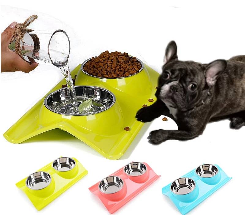 ชามคู่ให้อาหารน้ำ สำหรับสัตว์เลี้ยง