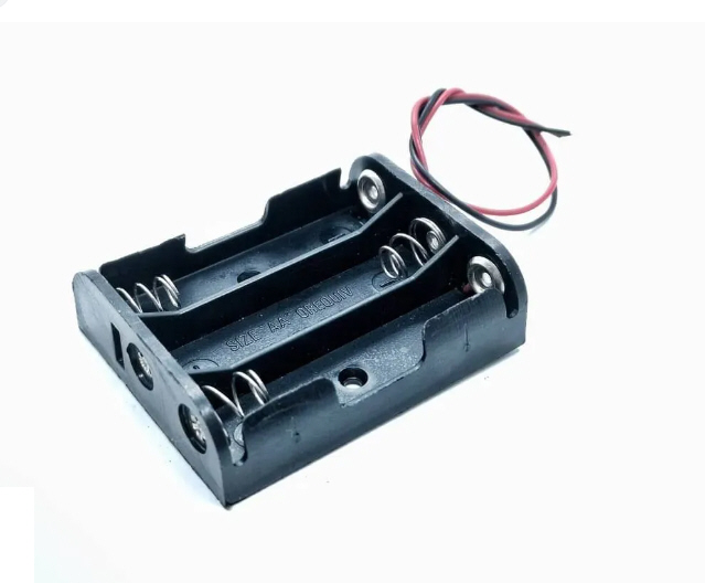 รางถ่าน AA 3 ก้อน 4.5 โวลต์ แบบไม่มีฝาไม่มีสวิตซ์