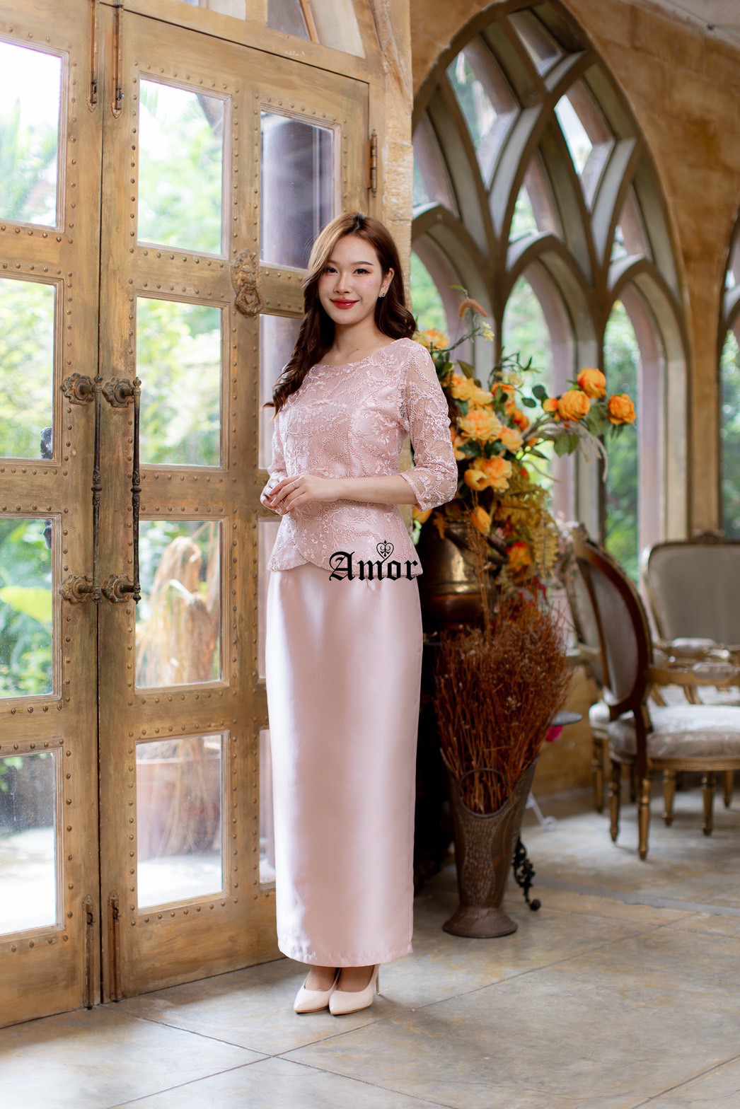 ชุดออกงาน ชุดราตรี ชุดเซตเสื้อแยกชิ้นกระโปรงใส่ออกงาน