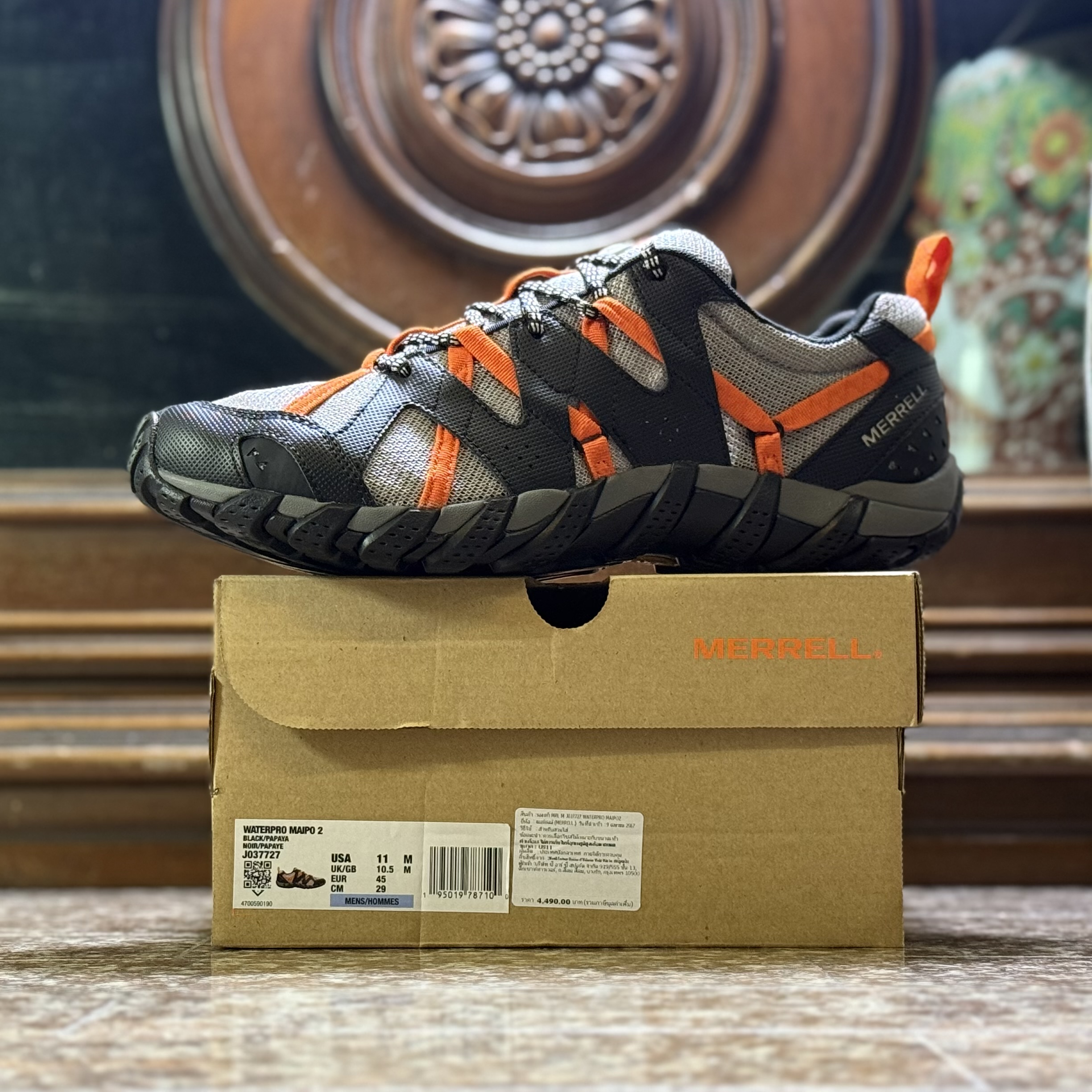 รองเท้าวิ่งเทรล Merrell WaterPRO Maipo 2 ‘Black/Papaya’ (M9/11US)