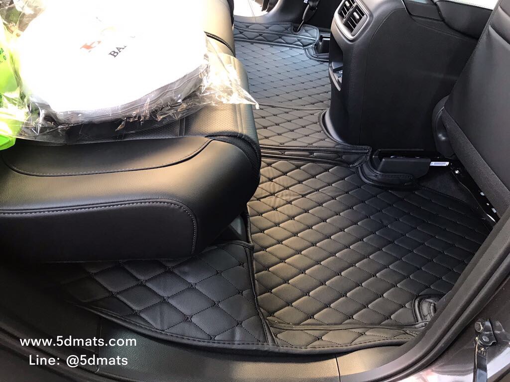 พรมปูพื้นรถยนต์6D NEW CR-V G5 SUV5ที่นั่ง รุ่นVIP แบบหนา 13 มิล สีดำ เต็มคัน