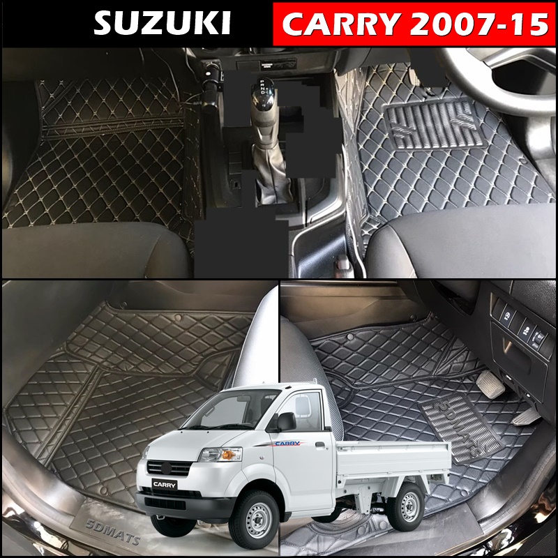 พรมปูพื้นรถยนต์ 6D SUZUKI CARRY ปี2007-15 พรมหนัง6D เกรดA เต็มคัน 1ชิ้น