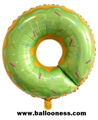 ลูกโป่งฟอยโดนัท สีเขียว / Donut foil balloon (64*70Cm)