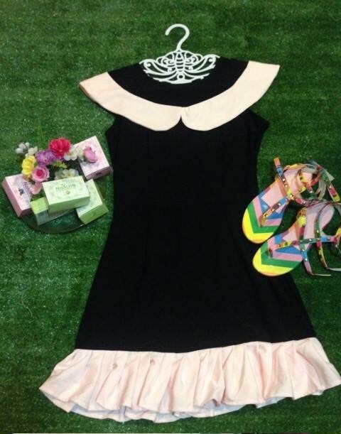 เดรสทรงสวยผ้าฮานาโก๊ะ