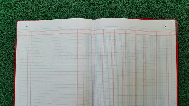 สมุดบัญชีมุมมัน 21*33 ซม. 8 ช่อง คู่ 100 แผ่น