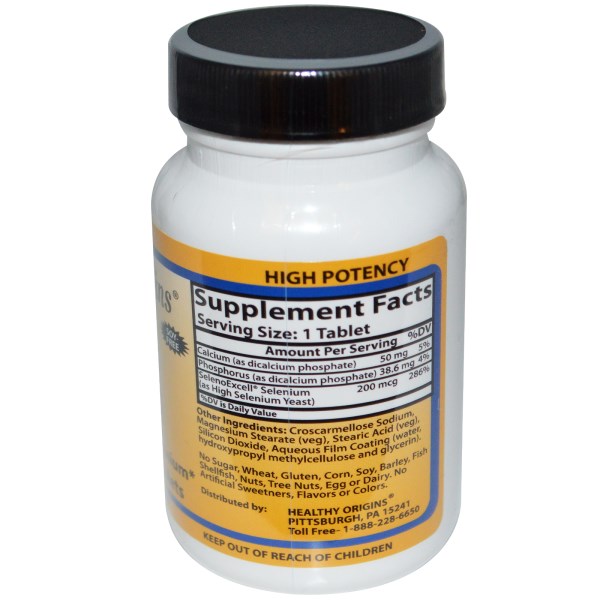 Healthy Origins, Seleno Excell, Selenium, 200 mcg, 180 Tablets