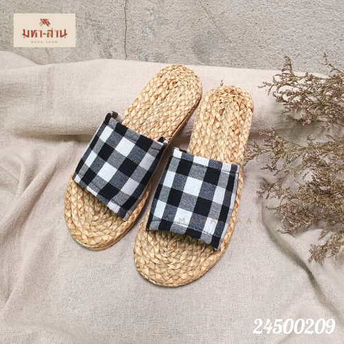 🌱👠รองเท้าผักตบชวา พื้นยางคาดผ้า (S,M,L,XL) 👠🌱