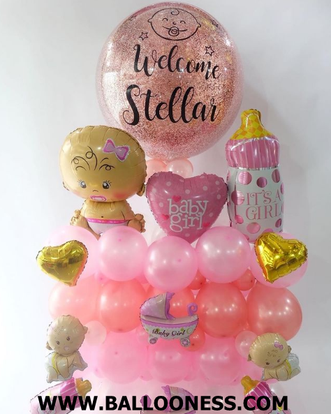 เซทลูกโป่งต้อนรับเด็กแรกเกิด + ฐานตั้งอันใหญ่ / Set Welcome Baby + Big Stand
