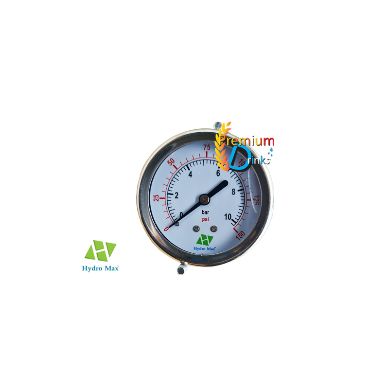 เกจวัดแรงดัน(Pressure Gauge) แบบยึดด้านหลัง 150PSI ยี่ห้อ Hydro-max