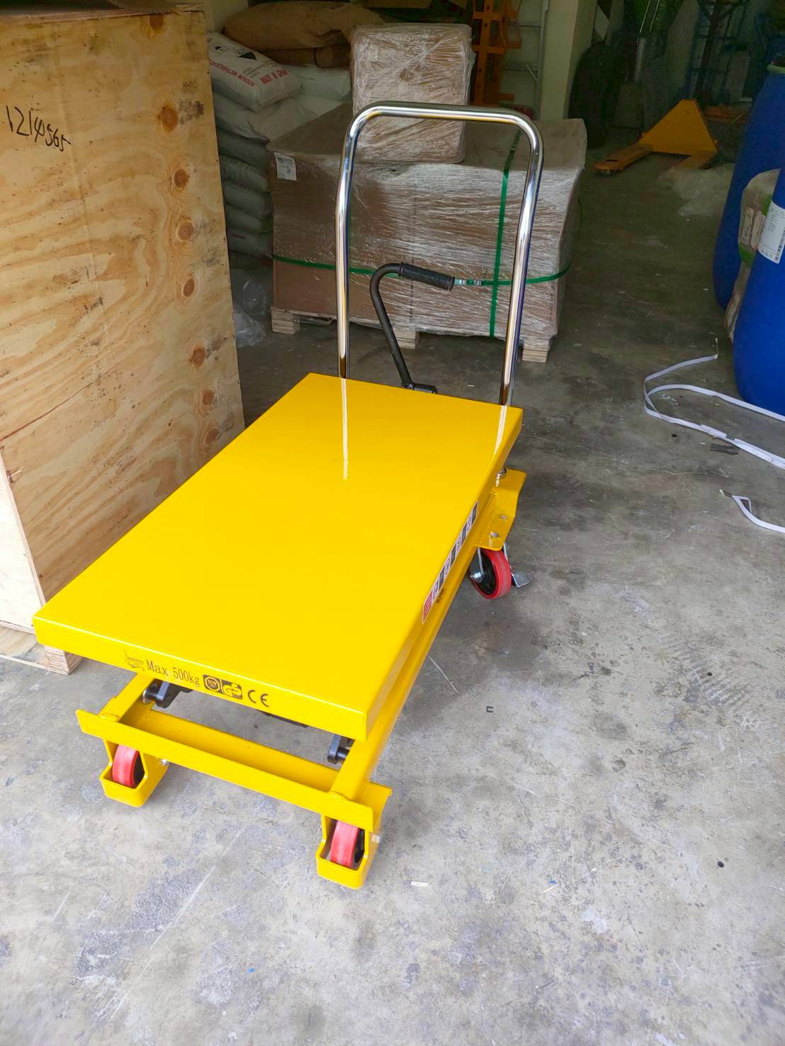 🌈รถเข็นท้องแบน ยกปรับระดับได้ รถเข็น4ล้อ รอบรับน้ำหนักได้สูงสุดถึง 1 ตัน รุ่น PT