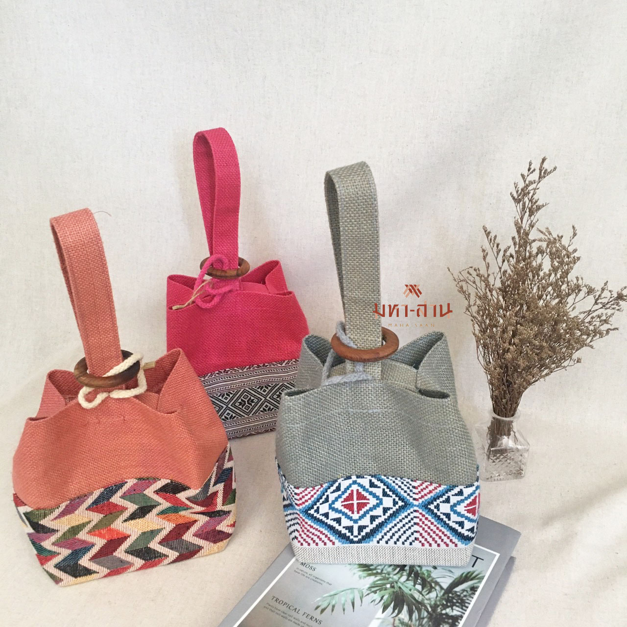 กระเป๋าขนมจีบ ผ้าพื้นเมือง กระเป๋าไทย กระเป๋าถือ ของแจก🥟