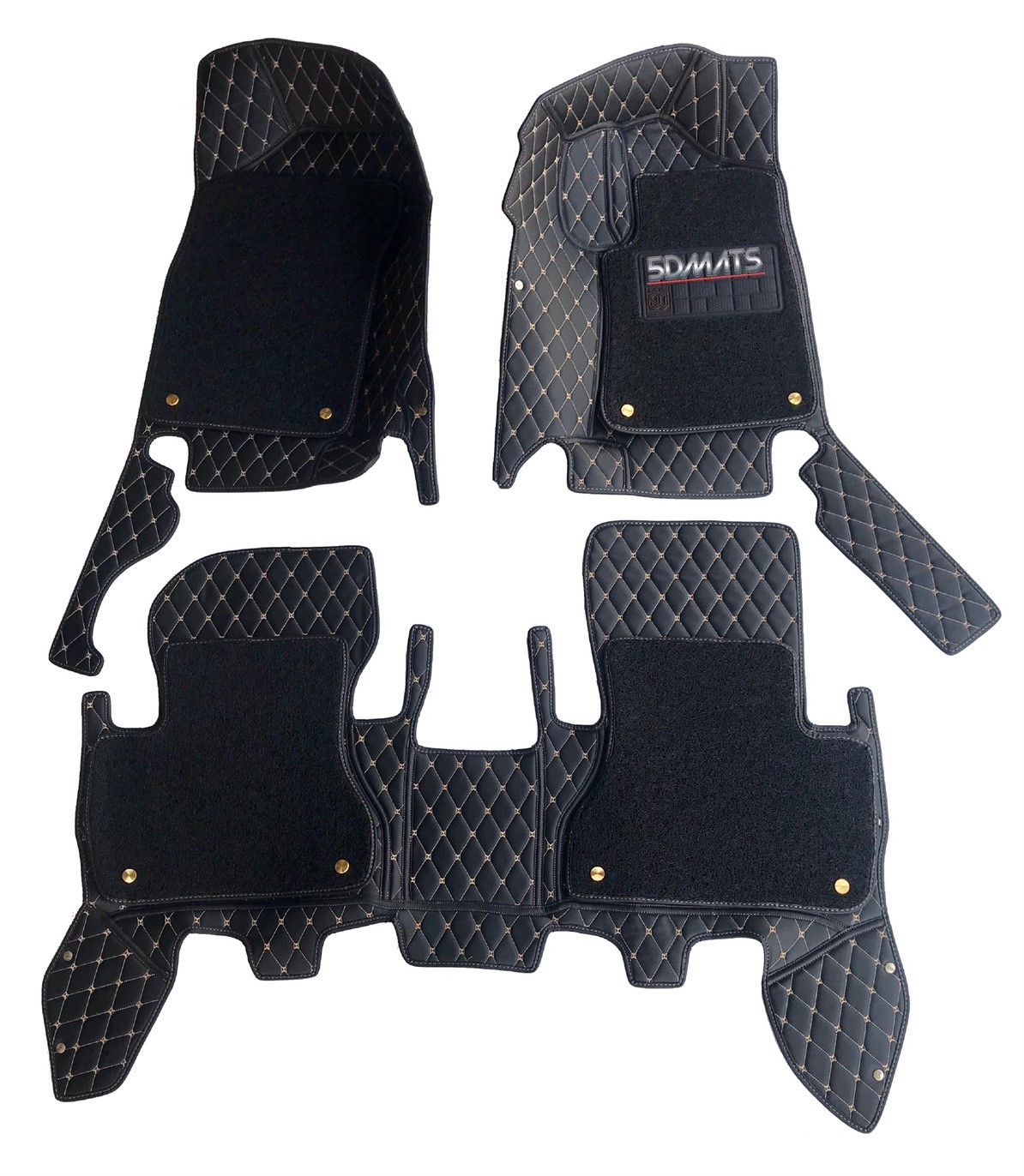 พรมปูพื้นรถยนต์ NISSAN TERRA สีดำด้ายครีม เสริมใยดักฝุ่น เต็มคัน สวยงาม หรูหรา มีระดับ กันเปื้อน ได้ดี เข้ารูป100%