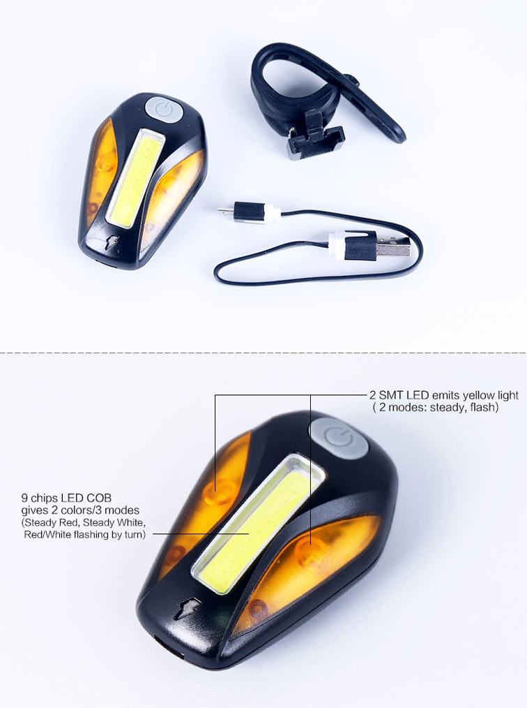 ไฟท้ายจักรยาน 3 สี RAYPAL รุ่น RPL-2267 ชาร์ต USB