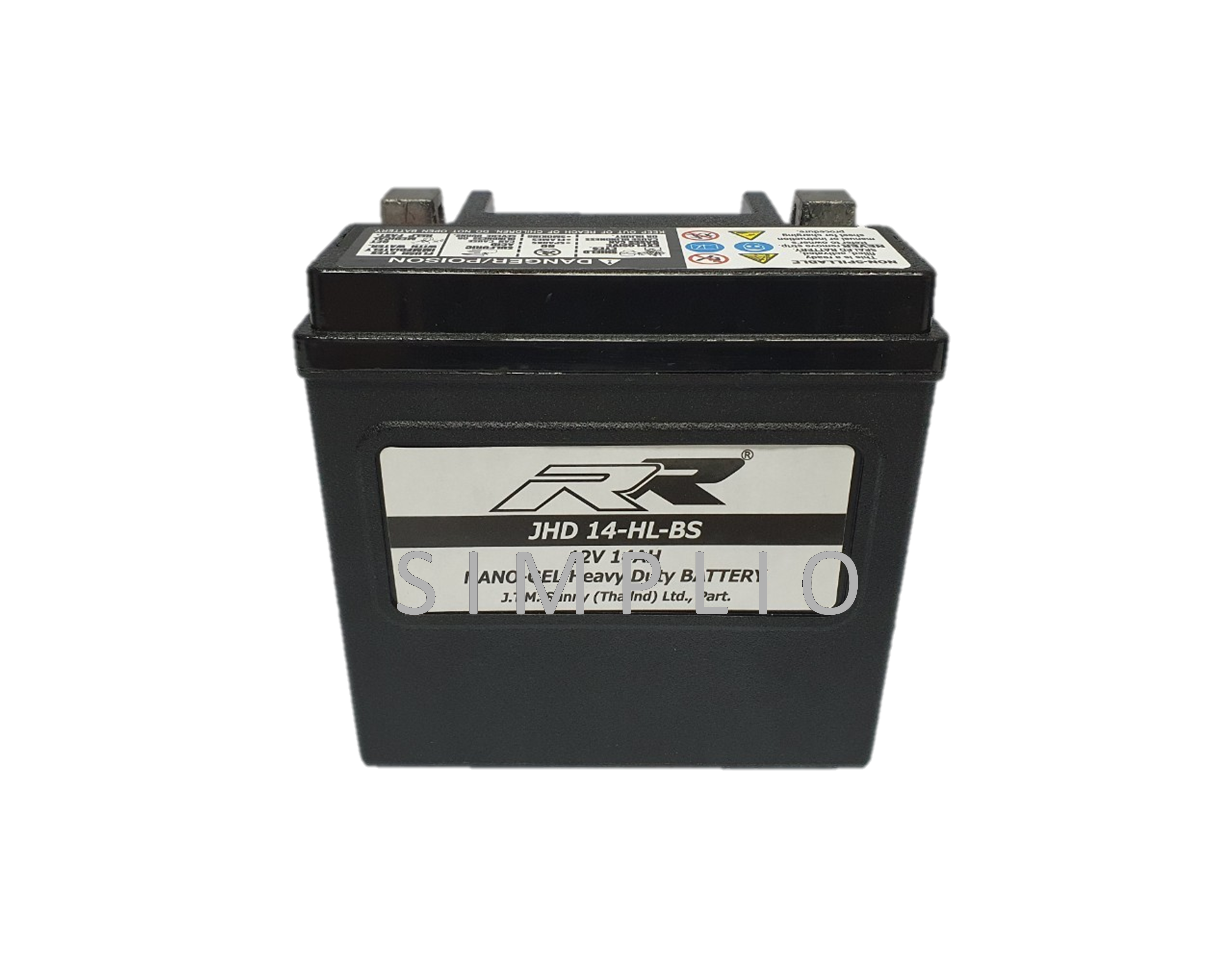 RR Battery JHD14-HL-BS (12V 14AH) NANO-GEL Heavy Duty แบตเตอรี่สำหรับมอเตอร์ไซค์ (แบตมอไซ)