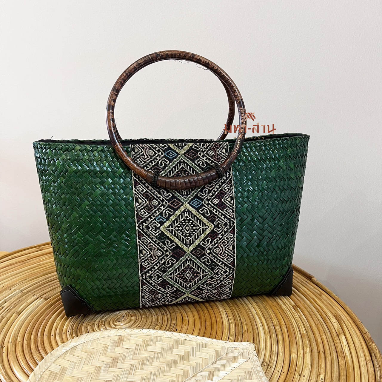 กระเป๋ากระจูดหูหวาย กระเป๋าถือ กระเป๋าผ้าไทย 👜
