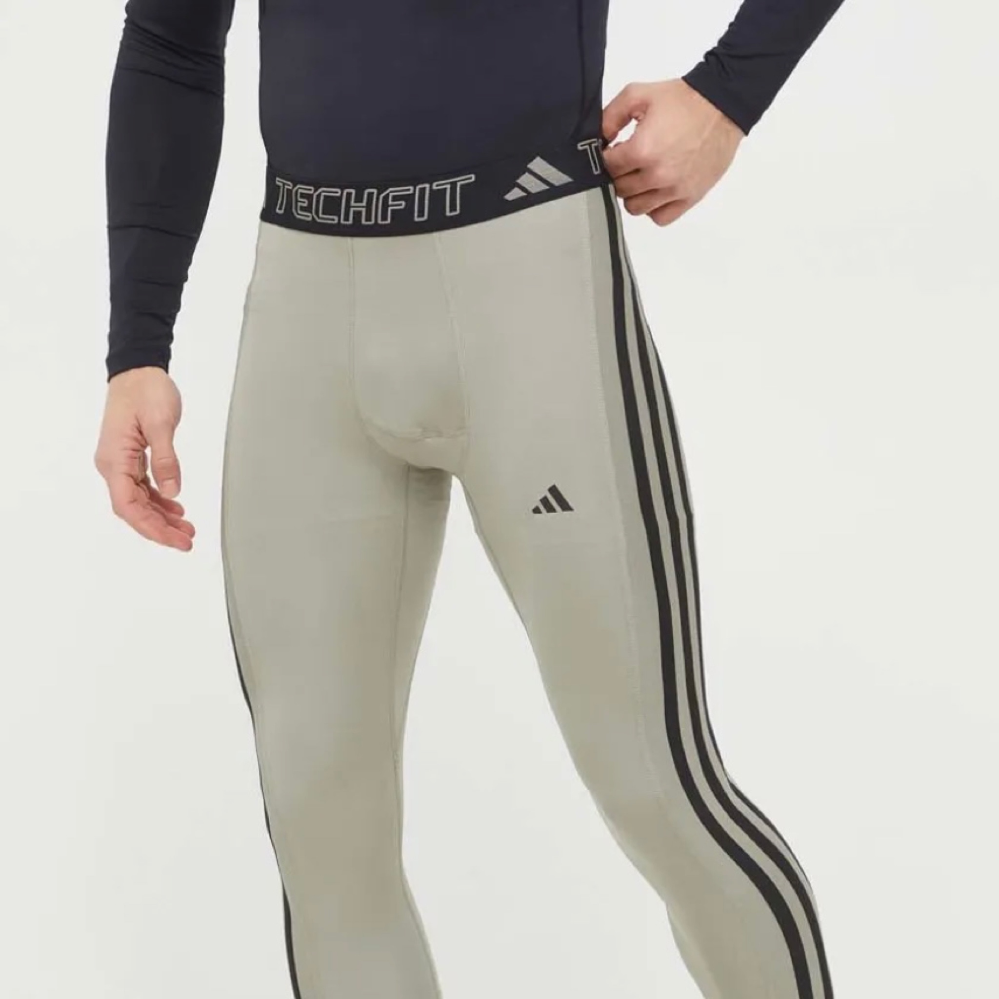 กางเกง Adidas Techfit 3-Strips AeroReady Long Tights ‘Silver Pebble’ (S,L)
