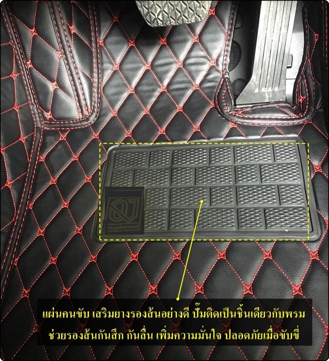 พรมปูพื้นรถยนต์ 6D VIP BENZ C220d W205 ปี2019 หนังสี Cool blue เต็มคัน รวมแผ่นปูท้าย