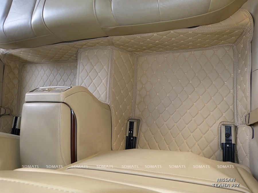 พรมปูพื้นรถยนต์6D NISSAN TEANA J32 (ปี2009-13) พรม6D สีครีม เต็มคัน 3ชิ้น