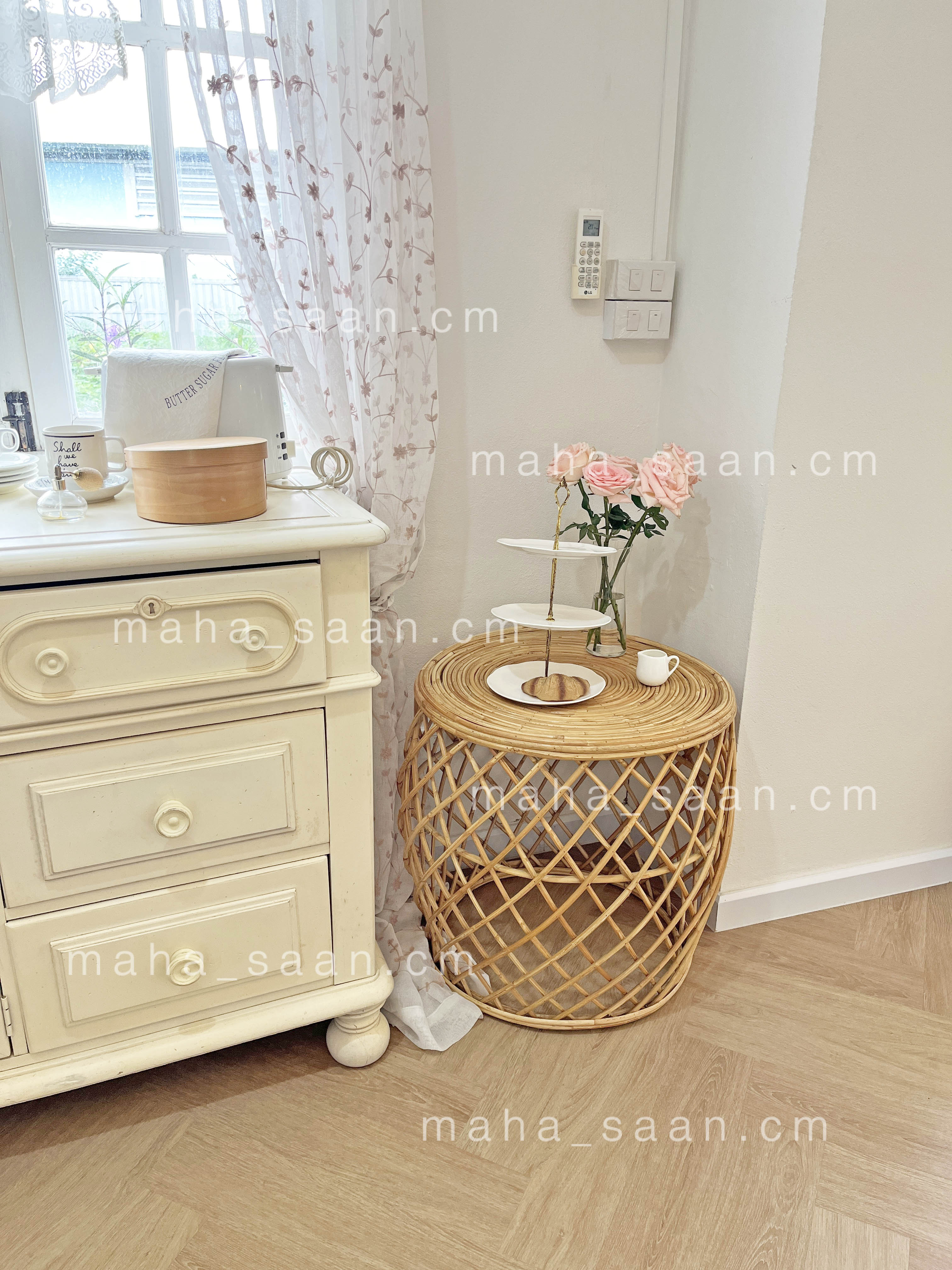 โต๊ะหวาย ทรงกลม โต๊ะใหญ่ ตัวโปร่ง โต๊ะมินิมอล แต่งคาเฟ่ แต่งโรงแรม เฟอร์นิเจอร์หวาย 🥨