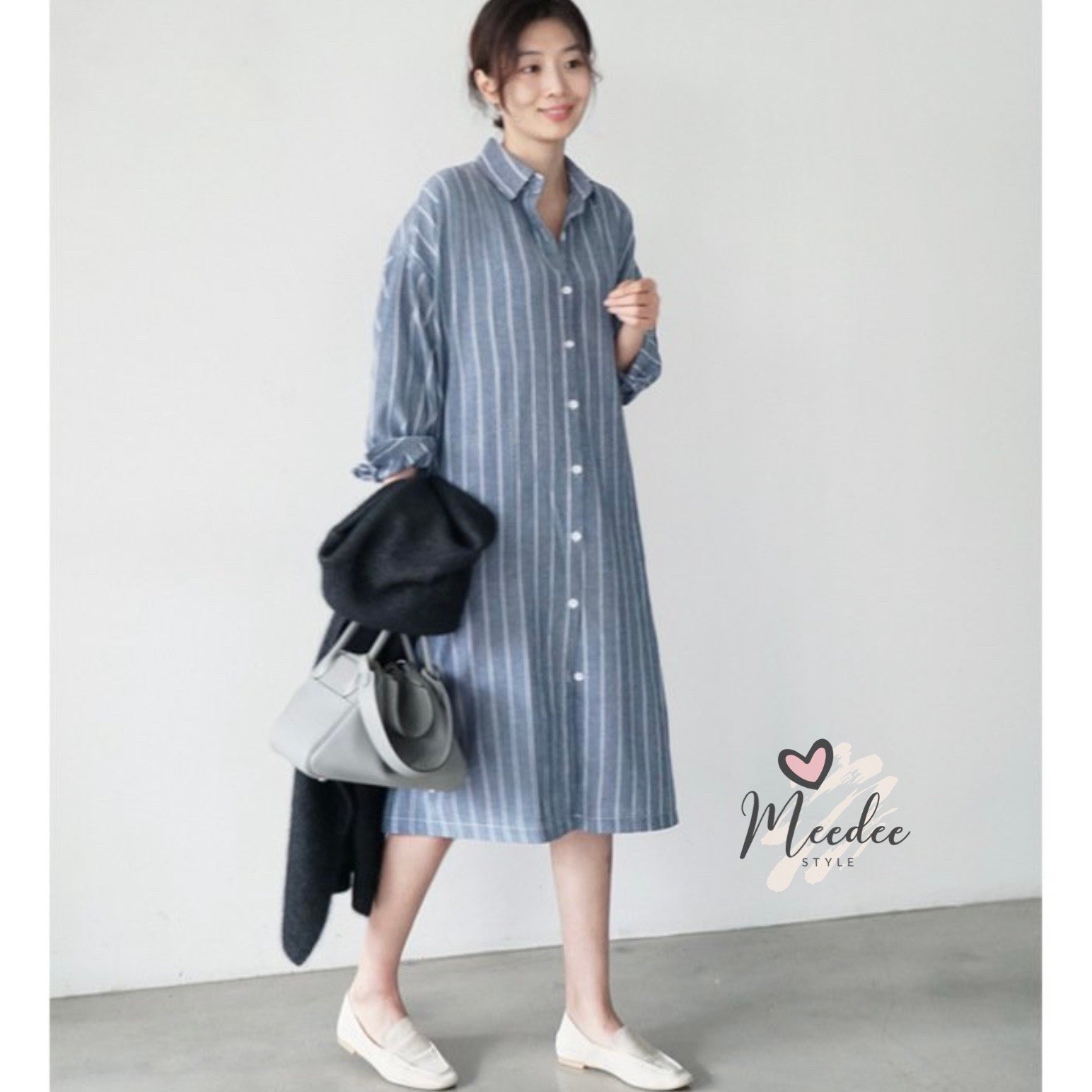 เดรสเชิ้ตลายทาง