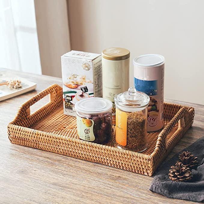 ถาดหวาย ถาดใส่อาหาร rattan tray🤎