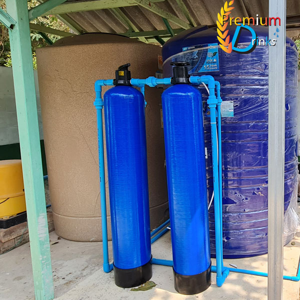 ชุดถังกรองน้ำใช้ขนาดจุสารกรอง 50 ลิตร 2 ใบ คาร์บอน+เรซิ่น ราคาพร้อมติดตั้ง