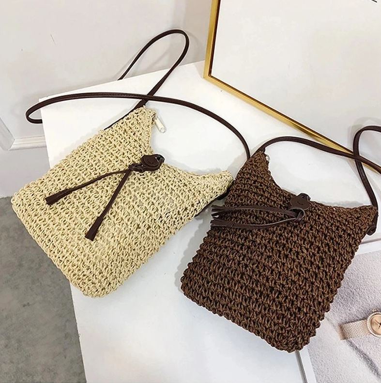 กระเป๋าสะพาย ใบเล็ก กระเป๋าคาเฟ่ แฟชั่นเกาหลี โบฮีเมียน ดีไซน์สวย 😘