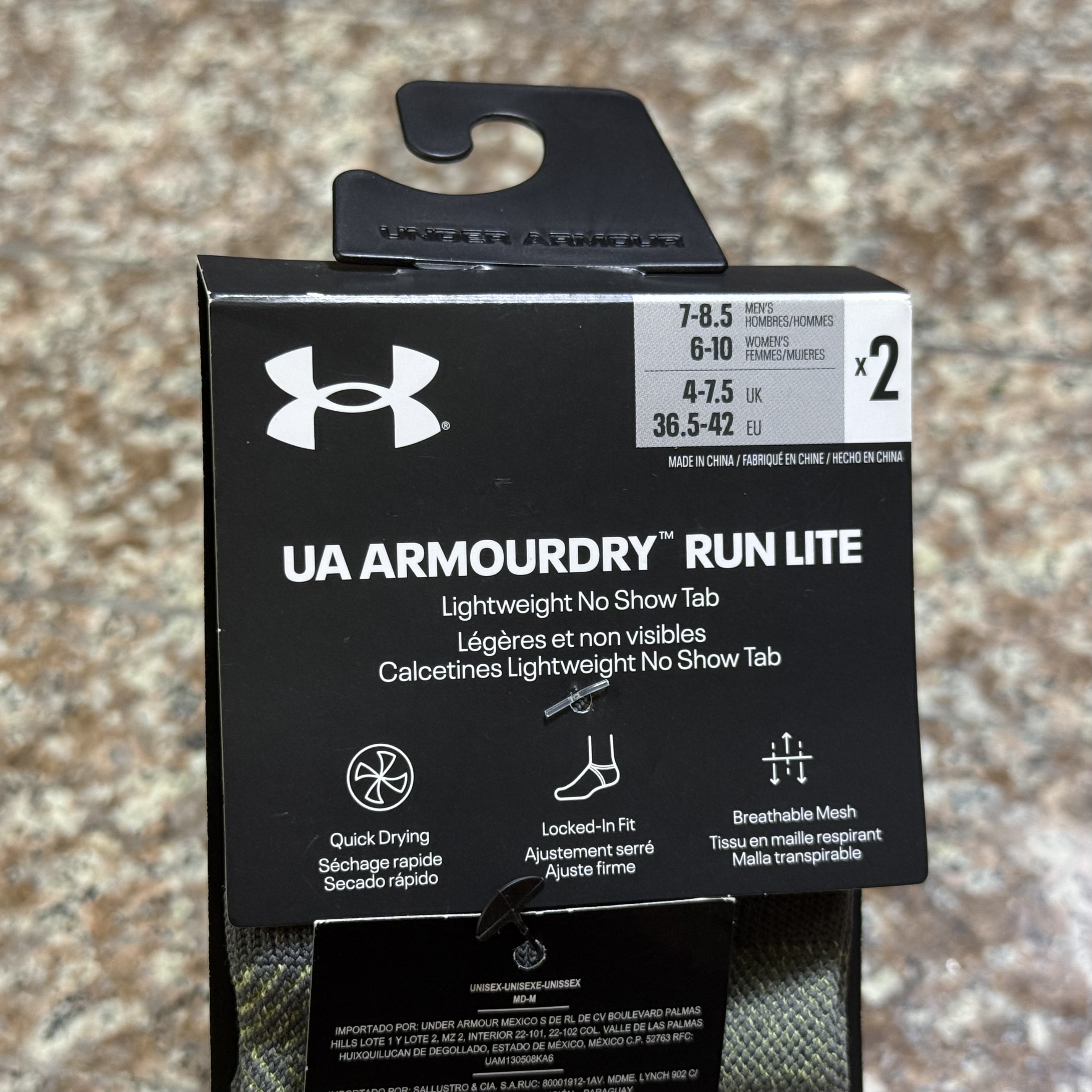 ถุงเท้าวิ่ง Under Armour ArmourDry Lite Running Socks #แพคคู่สุดคุ้ม (MD)