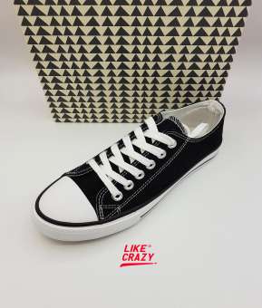SNEAKER รองเท้าผ้าใบผู้หญฺิง สีดำ LIKE CRAZY ทรงCoverse สวมใส่ง่ายสบาย พร้อมทุกจังหวะ!!!!