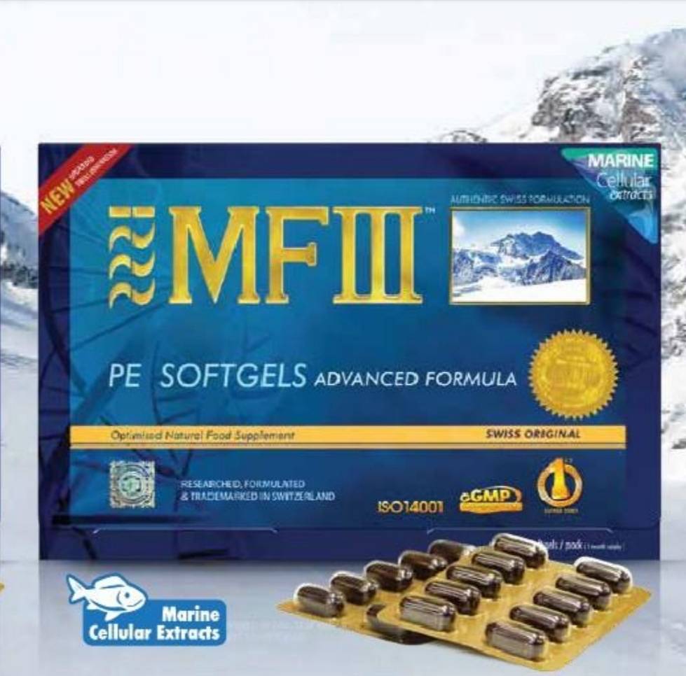 MF3 PE Softgels AF with Marine Cellular Extracts is an outstanding anti-aging health supplement [SWISS MADE]