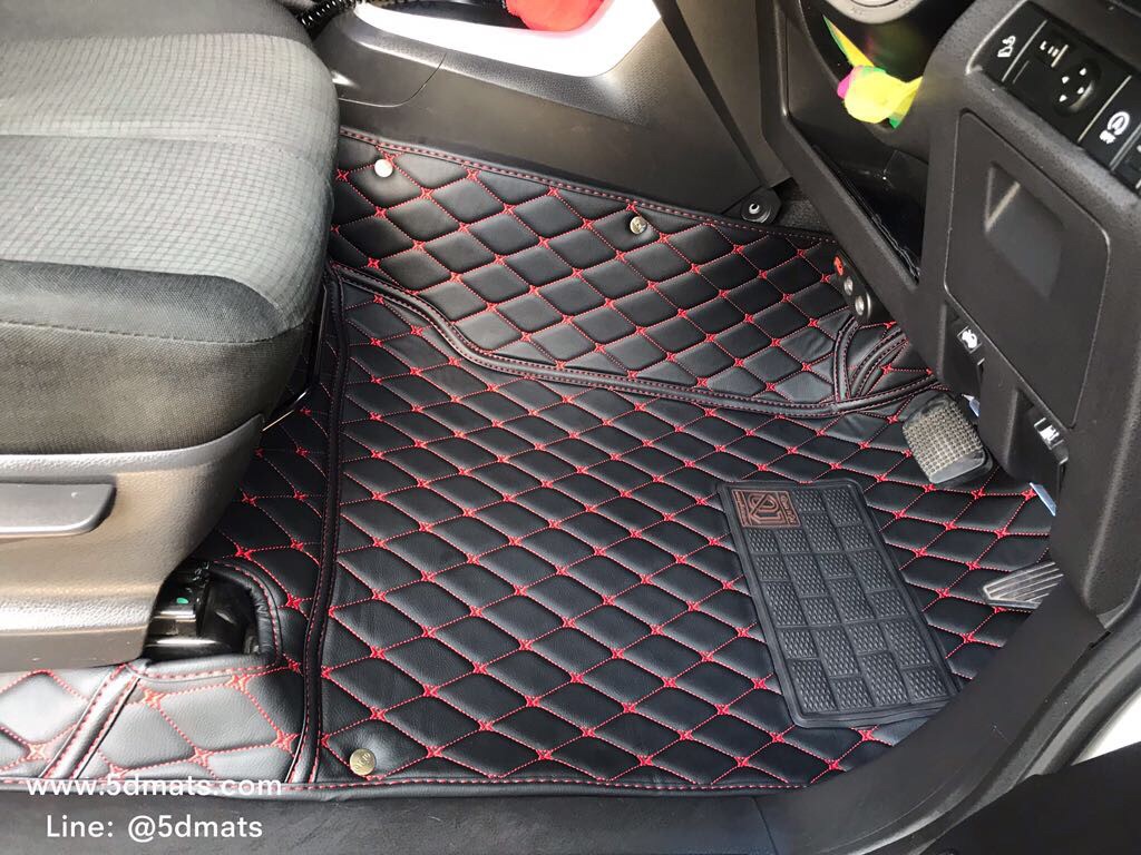 พรมปูพื้นรถยนต์D-MAX 4D 2012-2019 รุ่น6D VIP PREMUIM สีดำด้ายแดง เต็มคัน