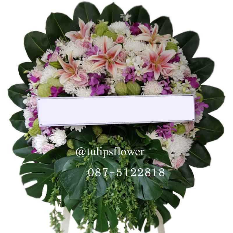พวงหรีดดอกไม้สด WW023