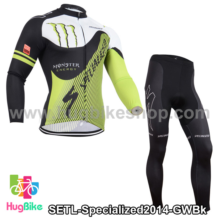 ชุดจักรยานแขนยาวทีม Specialized 14 สีเขียวดำ