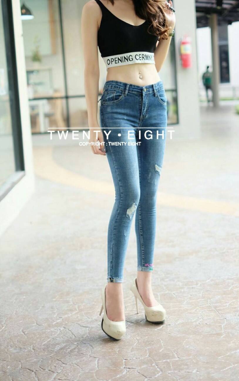 กางเกงผ้ายีนส์ยืด