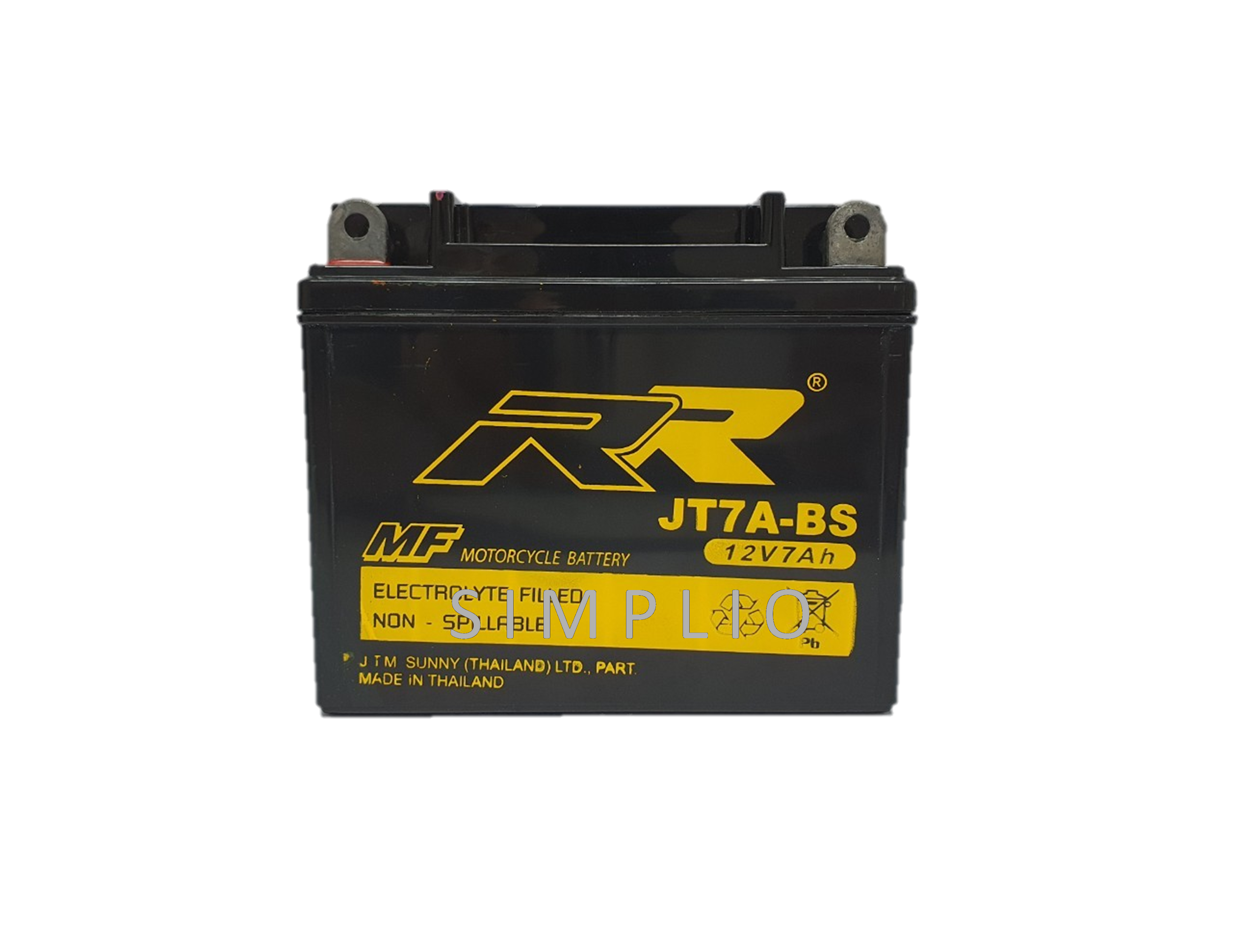 RR Battery JT7A-BS (12V 7AH) แบตเตอรี่สำหรับมอเตอร์ไซค์ (แบตมอไซ)